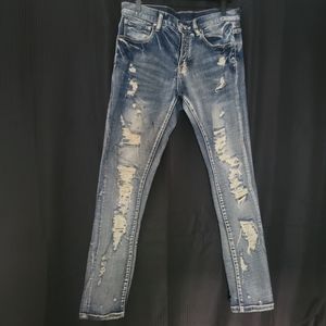 DOPE distressed stretch skinny jeans 32x33